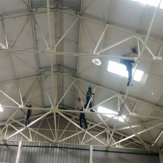 Industrial Factory Roof Truss Cobweb Cleaning